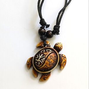 NEW Turtle Necklace Resin Adjustable Unisex Men Women Jewellery